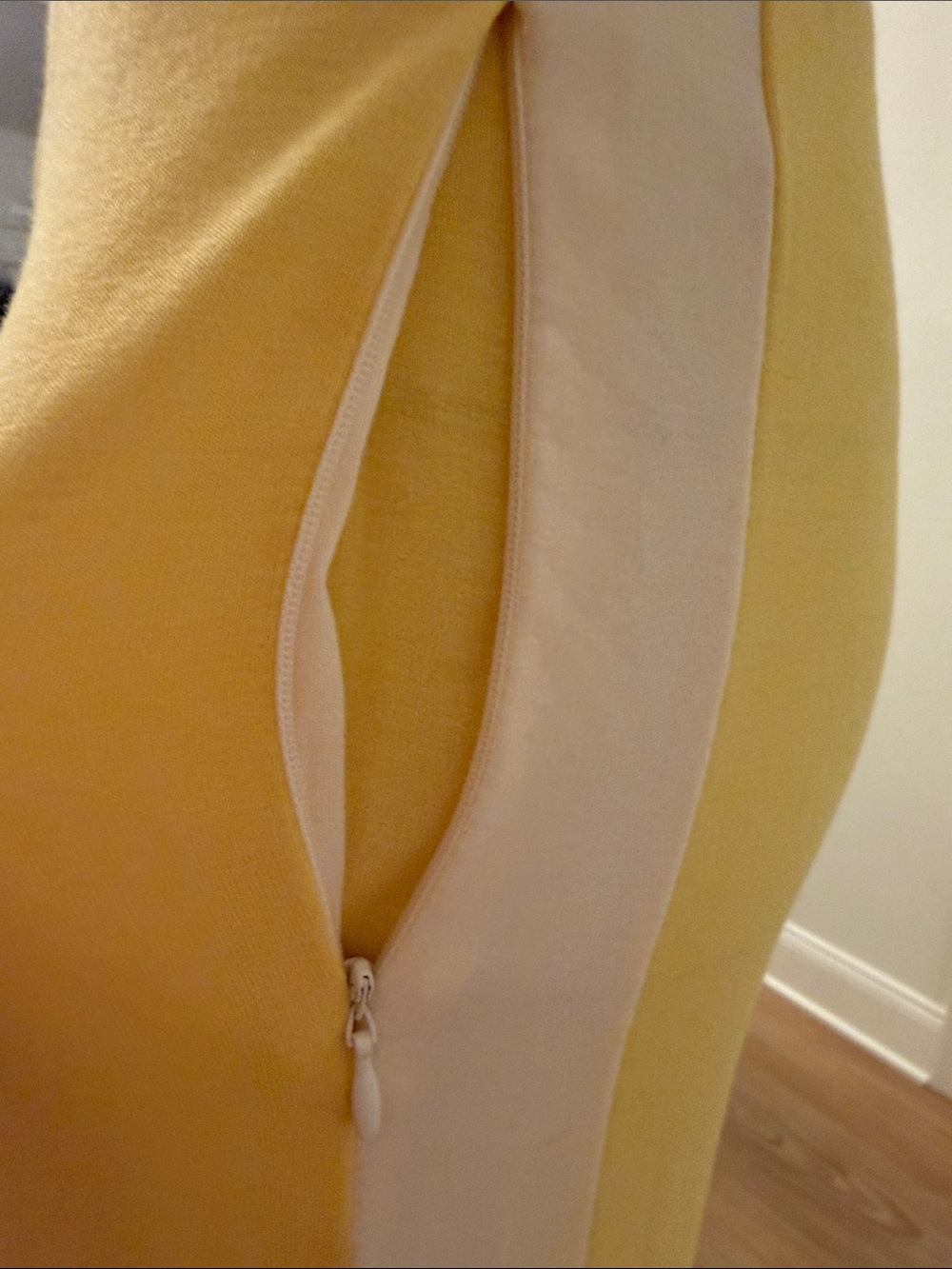 Yellow/Cream striped Women's Knit Pull-On Pants - Picture 4 of 12